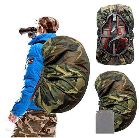 Joy Walker Funda impermeable para mochila (15-90 L), correas antideslizantes mejoradas con hebilla cruzada, triple capa reforzada para senderismo, camping, viajes (camuflaje, XL (para mochila de 50-70