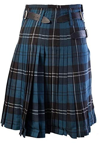Bellissimo Kilt Scozzese Gonna Scozzese da Uomo Tradizionale con Cintura Scozzese A Pieghe con Catena Bilaterale Punk Go