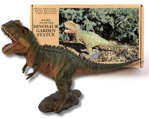 G&H Decor 50cm Figur Garten T-Rex-Dinosaurier-König-Rasenstatue – handbemalte Tyrannosaurus-Dinosaurier-Dekorationen – T.Rex geeignet für den Innen- und Außenbereich – wetterbeständig