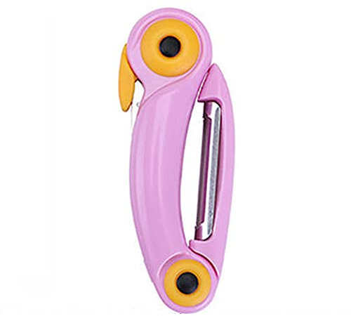 Coltello in ceramica, pelapatate, pieghevole, antiossidante, antibatterico, lama in ceramica estremamente dura, per tagliare frutta e verdura (rosa)
