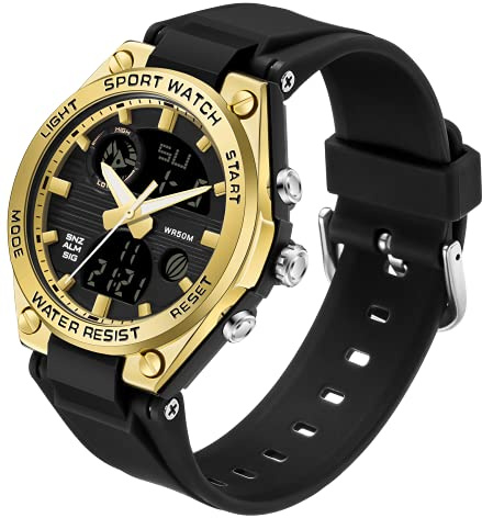 findtime Herren Digitaluhr Militär Sport Damen Jungen Stoppuhr 5 ATM Wasserdicht Tactical Watch Wecker Kalender Armbanduhr Chronograph Countdown Datum LED Uhren Männer Outdoor
