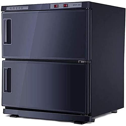 Armoire De Désinfection 2 En 1 Réchauffeur De Serviettes Chaudes 25L / 50L Stérilisateur De Serviettes À Lumière UV Avec Support En Acier Inoxydable Pour Salon De Beauté, Spa, Hôtel Et Maison, Noir