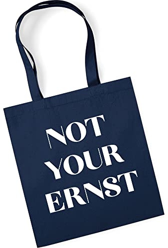 tradercat Jutebeutel bedruckt mit Spruch, Stoffbeutel bedruckt aus 100% Baumwolle - Tote Bag, Einkaufsbeutel, Einkaufstasche, Shopper und Baumwolltasche mit langen Henkeln, Not your Ernst