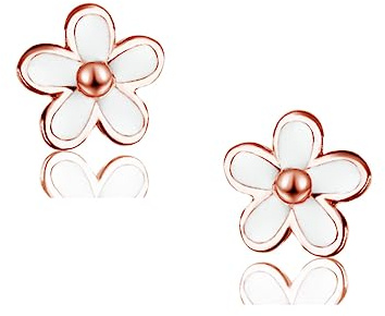 SLUYNZ 925 Sterling Silber Blume Ohrstecker Ohrringe für Damen Mädchen kleine Blume Ohrringe