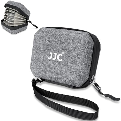 JJC Funda rígida para filtro de lente de cámara con 10 bolsillos, a prueba de polvo y resistente al agua, para ND UV CPL, con correa de mano y paño