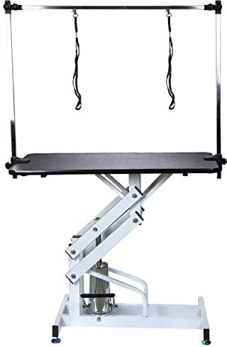 CASEGO Professioneller Haustierpflegetisch, hydraulisch anhebbare Tischbeine, höhenfreie Einstellung, geeignet für Haustiere verschiedener Größen (D)
