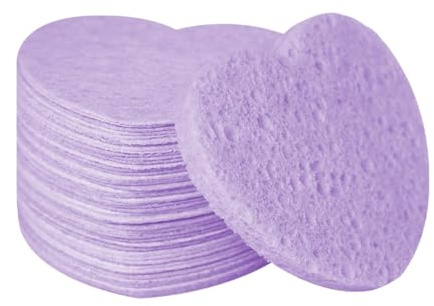 Komprimierte Gesichtsschwämme, 50 Stück herzförmige Gesichtsschwämme, Natürliche Schwammpads, Naturkosmetische Spa-Schwämme, Herz-Gesichtsschwämme zum Make-up-Entferner, tägliche Gesichtsreinigung
