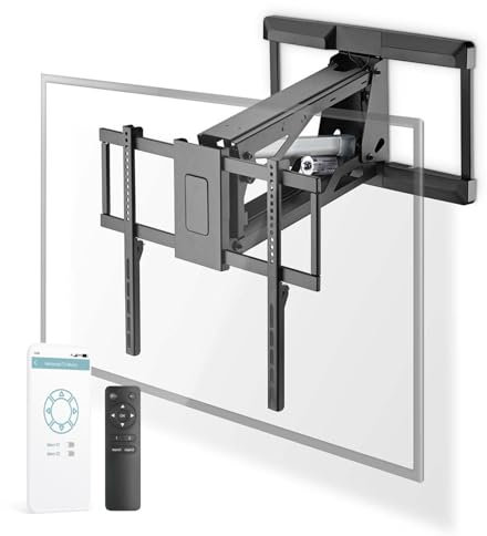 Ex-Pro Smart Motorised Lift TV Wall Mount Bracket for 37-75 Screen Max 35kg Adjustable Height Tilt and Swivel with Remote Control