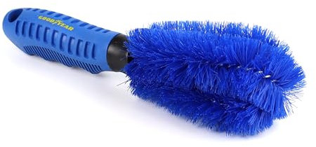 Goodyear alloy wheel brush - Durable, Heavy-Duty Cleaning Tool for Cars, Trucks, and SUVs| Ergonomic Handle| Soft Bristles for Scratch-Free Finish| Cleans all hard to reach areas| 4 way loop design
