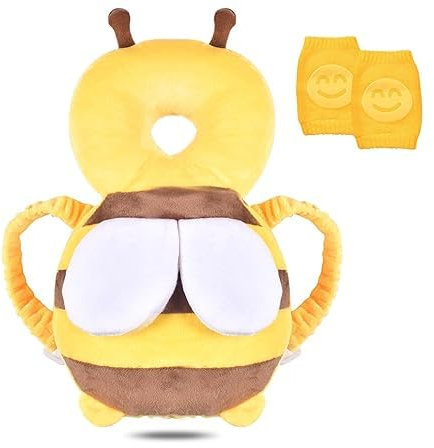 Mrracxy Coussin de Protection de Tête de Bébé,Protege Tete Bebe,Coussin de Sac à Dos pour Tout-Petits,Convient Aux Enfants Qui Apprennent à Ramper et à Marcher avec Genouillères