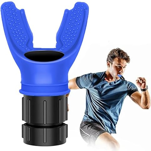 LONGHAO Allenatore respiratorio per i polmoni, sport respiratorio, allenatore polmonare, attrezzo per migliorare la capacità polmonare, allenamento di resistenza, fitness respiratorio (blu)