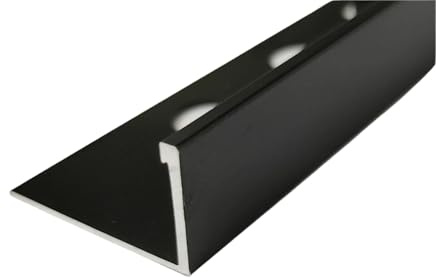 10mm Aluminium Metal Tile Trim L Shape 250cm Long 4 Colours (5, Matt Black)