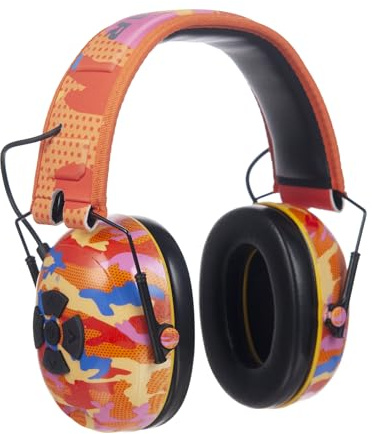 PROTEAR Bluetooth Ohrschützer mit Mikrofon für Erwachsene, Hörschützer, Lärmdämpfende Kopfhörer zum Rasenmähen, Holzbearbeitung, Blattbläsen, Lärmliche Umgebungen SNR 30dB (Camouflage Orange)