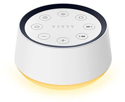 White Noise Machine with 30 Soothing Sound Sleep Machine 12 Night Light Colors Brown Noise Machine Sleep Machines Memory Function 36 Volume Levels 5 Timers