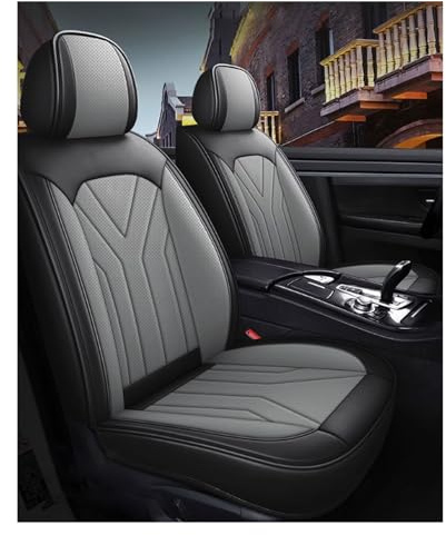 Autositzbezüge Universal Set für Audi A3 Sportback 2016-2020 (8V Facelift 2016), Leder Autositzbezug Komplettset, Aus Premium Leder + Einzigartigem Design 5-Sitzer Sitzbezüge(B(Black Grey))