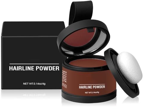 Ansatzpuder,Sofortige Haarlinie Puder,Schnell Abdeckender Wurzel-Concealer Mit Haarkreide,haaransatz kaschieren,Haaransatz Shading Haar Concealer Zum Auffüllen Von Dünnem Haare (Hellrotbrown, 4ML)