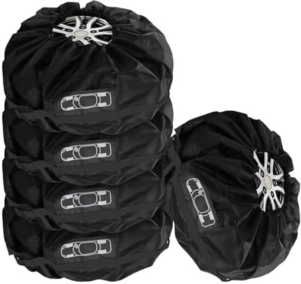 MUNGHOK 4 stycken däckväskor set 19–20 tum, däckskydd däckpåsar set, vattenavvisande däck förvaring väska för ren transport och förvaring, svart, diameter 88 cm