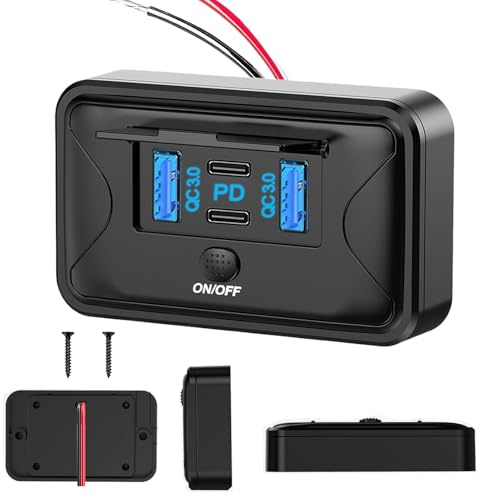 Adattatore -Cigare, Caricabatteria da Auto USB Rapido Ricarica Accelerata, Dispositivo a Porte Multiple per Autobus Camion Camping-Cars