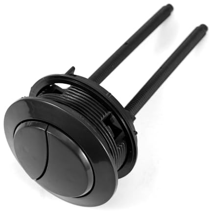 Botón Descarga Inodoro Repuesto 57mm, Pulsador Doble Descarga Ajustable Tanque Universal Pieza de Reparación para Baño del Hogar (Negro)