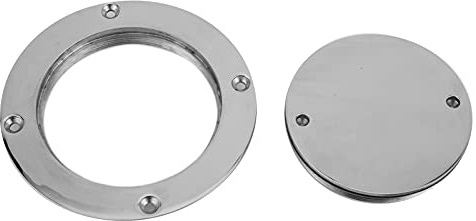 TOPINCN Plaque de Pont de 4 Pouces de Haute qualité Adaptée au Couvercle D'accès avec clé, Trappe de Pont Ronde en Acier Inoxydable Durable pour Armoires Marines, Casques et Murs