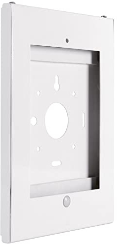 Drall Tablet Halterung aus Metall - passt für iPad 2, 3, 4te Generation, Air, Air 2 - Wandhalterung VESA 100 - Schutzgehäuse Verriegelung - weiß Modell: IS3W