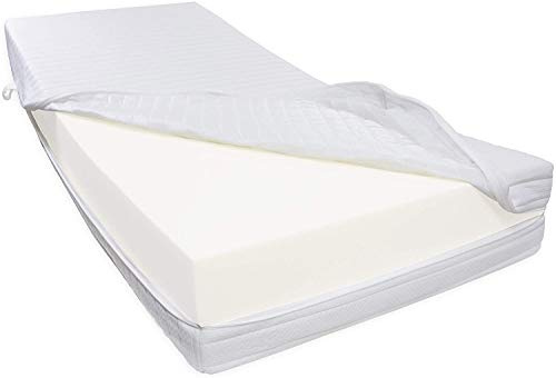 Colchón de Espuma Fría Viscoelástico Dibapur R45H6, muy resistente hasta aprox. 200 kg, Altura Total Funda Tejido Doble: aprox. 25 cm