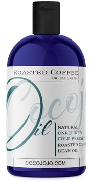 Dr Joe Lab Roasted Coffee Bean Oil - Pure Cold Pressed Non-GMO - 8 oz - For Skin, Hair, Body, Nails, Cuticles, Facial Hair, Eyelashes, Eyebrows Natural Hydrating Moisturizing Antioxidant