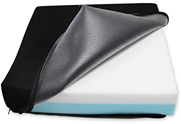 KMINA - Antidekubitus Sitzkissen Rollstuhl, Orthopädisch, Viskoelastisch, 3D-Stoffbezug, Schwarz - Made in Europe