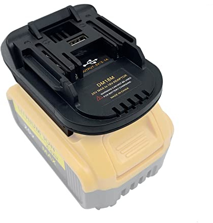 DM18M Battery Adapter Compatible with Makita 18V Li-Ion Battery, Battery Power Tools Adaptor Convert Compatible with Dewalt 18V 20V XR for Milwaukee 18V Battery to MAK 18V Tools,with USB Port