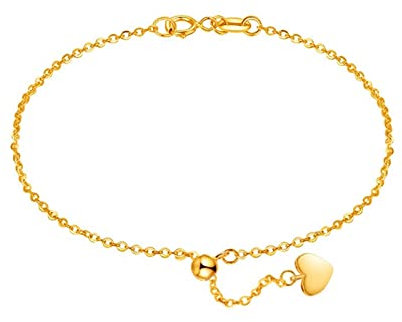 Beydodo Gold Armband 18 Karat 750, Gliederarmband Schmal mit Herz Gold Armband Damen Bettelarmband 20 CM