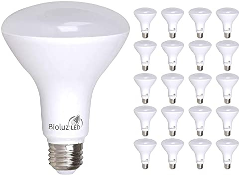 Bioluz LED 20 Pack BR30 LED Bulbs, Indoor Flood Lights 90+ CRI 65W Equivalent uses 7.5W 5000K Daylight 650 Lumens, E26 Base Dimmable Instant On Interior Home UL Listed FCC RoAS Title 20 Certified