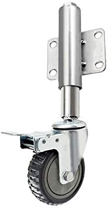 LUNEZY Gate Caster Wheel Federbelastete Rollen, Polyurethan-Rad, 4-Zoll-Schwerlast-Lenkrollen für Möbel, höhenverstellbar 30/60 mm, Tragfähigkeit 176 lbs, für Farm Zaunwagen (Bremse 60 mm