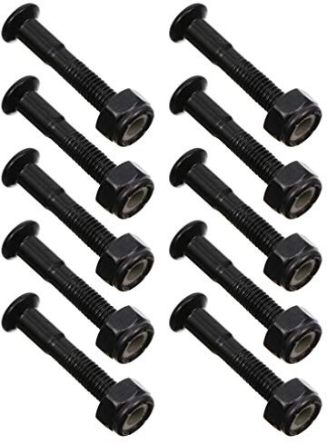 Homoyoyo Ensemble de 40 Vis et Boulons Facile à Transporter Noirs en Fer pour Skateboard pour Remplacer Fixations Usées ou Cassées