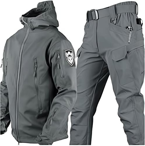 VBVARV Männer Taktische Uniformen Militärische wasserdichte Armee Kampfanzug Sets Camouflage Softshell Jacke Hosen Jagdkleidung,D,M