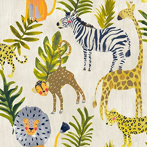 Grandeco Jack n Rose Animal Safari Wallpaper Multi JS2101