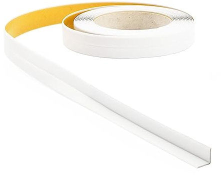10X10MM- 5 METRES Self Adhesive Plastic PVC Corner 90 Degree Angle Trim Flexible Cover Strip Masking Trim 800-10 TMW Profiles (WHITE)