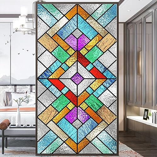 Pellicola per finestra, effetto smerigliato, colorata, autoadesiva, autoadesiva, adesivo decorativo in vetro per la casa, larghezza 19,7 x altezza 59,1 cm, 50 x 150 cm