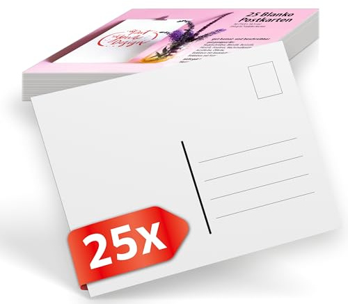 Primus Print Postkarten Blanco zum Selbstgestalten - DIN A6 - DIY - Grußkarten/Poskarten zum Beschreiben Bemalen Basteln (25er Set)
