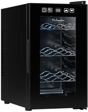 LA SOMMELIERE LS8E Vinoteca para 8 Botellas Termoeléctrica - Muy silenciosa - Diseño Moderno y Compacto