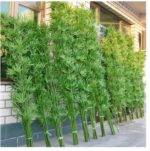 Large Artificial Bamboo Plants Plastic Trees Outdoor Indoor Decor, 1m 1.2m 1.5m 1.8m 2m Tall DIY Fake Bamboo Silk Faux Tree with Leaves for Garden Fence Privacy Screen Courtyard Entrance ( Color : 10