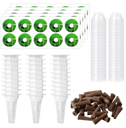 30 Stück Wurzeln mit 30 Hydrokultur-Kultur-Sets,Wachstumsschwämme,Hydrokultur-Zubehör für den Garten für Pflanzen,Hydroponisches Anzuchtsystem,Pflanzenschwamm,Ersatzschwämme,für Indoor und Garden