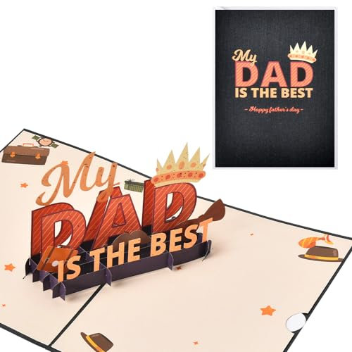 3D-Pop-Up-Vatertagskarte, Umschlag, 3D-Vatertagskarte für Vater, Vatertag, Grußkarte, dekorative Geschenkkarte, Umschläge, Vatertag, Notizkarte, Vatertag, Geschenkkartenhalter, Umschlag, Papa,