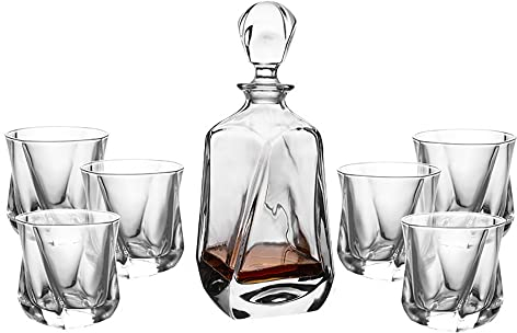 QTANZIQI Verres à Whisky en Cristal, Ensemble de 6 Verres à l'ancienne, pour Boire du Bourbon, du Whisky, des Cocktails, du Cognac, Cadeau pour Petit ami (Type 11)