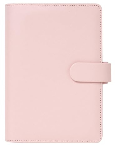 Filofax Saffiano Organizer, Personal Size, Blush - Cross-Grain, Leather-Look, Six Rings, Week-to-View Calendar Diary, Multilingual, 2025 (C022698-25)