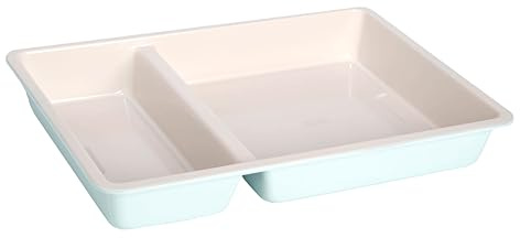 Tasty Smart Solutions Bakeware, 13-Inch x 9-Inch 2-Section Roasting Pan, Durable Carbon Steel for Even Cooking, Premium Nonstick Coating, Divided Design for One-Pan Meals, Dishwasher Safe, Aqua