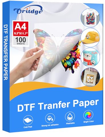 Ortidge - Papel transferente DTF Direct A4, 100 hojas, 21 cm x 29,7 cm, degradable ecológico y biodegradable para impresoras de sublimación e inyección de tinta y textil