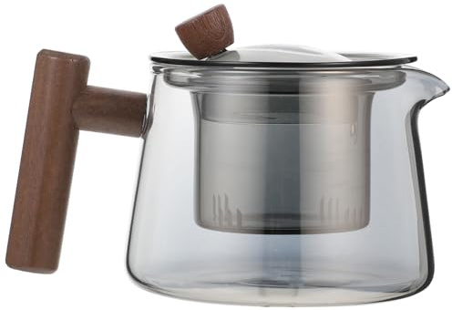 HOLIDYOYO Klarglasteekanne Transparent Mit Seitlichem Griff Haushaltsteekanne Für Tee Zubereitung Mit Teesack Oder Loser Tee Für Teeliebhaber