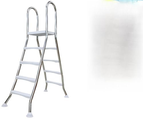 AIBOTY Escalera de Piscina Escalera de Piscina de 4 Peldaños, Escalera para Piscinas Elevadas 135 cm, Escalera de Piscina sobre Suelo con 4 Peldaños de Plástico de Doble Cara, Carga 250 kg