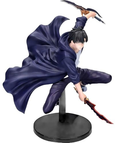 Keyhvao 18CM Sung Jin Woo Figure Fighting Stance Model Statue Cool Sung Jin Woo Anime Figures Decoration PVC Material Gifts for Fans and Friend