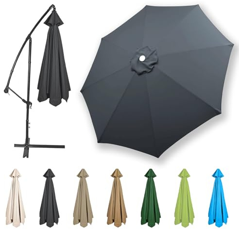 HonunGron Sonnenschirm Ersatzbezug 6/8 Streben UV-Schutz 50 Windfest für Strand, Terrasse und Garten